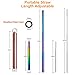Reusable Metal Straws Rainbow With Case Keychain Collapsible Telescopic Straw Adjustable Stainless Steel Portable Foldable Drinking Straws for Juice Mug Tumblers With Cleaning Brush Colorful Rose Gold