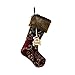 Valery Madelyn 21 inch Large Christmas Stocking Personalized, Luxury Burgundy Gold Velvet Christmas Stockings with Baroque Sequins and Faux Fur, Themed with Tree Skirt (Not Included)