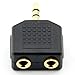ANRANK AK35235SS 3.5mm Stereo Plug to 2 x 3.5mm Stereo Jack Splitter Adaptor Audio Adapter Connector (Gold Plated, 2 Pack)