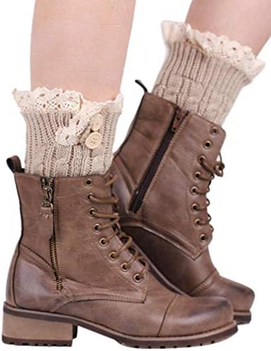 Socks, FORUU 1 Pair of Womens Lace Stretch Boot Leg Cuffs Leg Warmers Topper Cuff