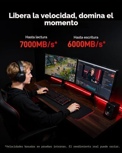 EQ790 PS5 SSD 4TB, SSD Interno NVMe M.2 con Disipador de Calor, 2280 PCIe Gen4x4 NVMe 1.4 SSD Interno, Lectura hasta 7.000 MB/s, Compatible con PS5, PC de Escritorio y Portátil