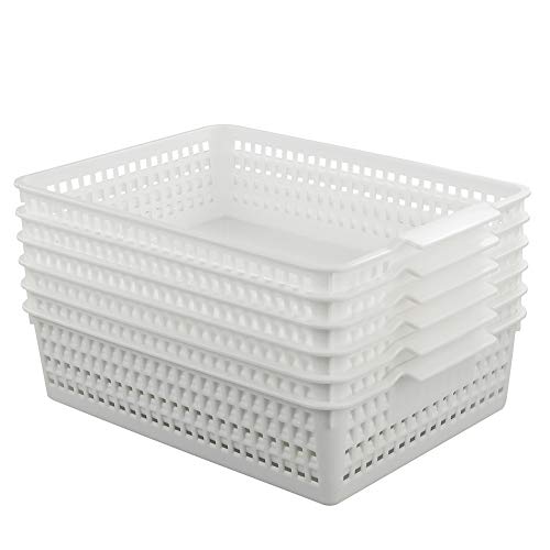 Fiazony 6Pack Plastic Storage Trays Basket, Organization Basket Tray