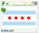 Chicago Illinois Flag Vinyl Car Bumper Window Sticker 3