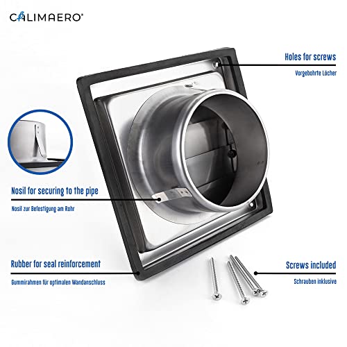 calimaero VKE 4" Inch Dryer Vent Cover Outdoor Stainless Steel Grille