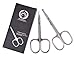 Beard and Nose Hair Scissors, 3.7” Stainless Steel Professional Facial Hair Eyebrow Eyelashes Ear Hairs and Moustache Scissors Trimmer 2 Pieces by NATUREBELLE