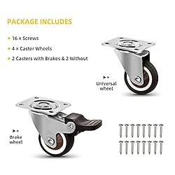 Molen 1.5" Low Profile Casters Wheels Soft Rubber