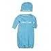 Baby Be Mine Newborn Gown and Hat Set (Newborn 0-3 Months, Aqua Blue Here I Am)