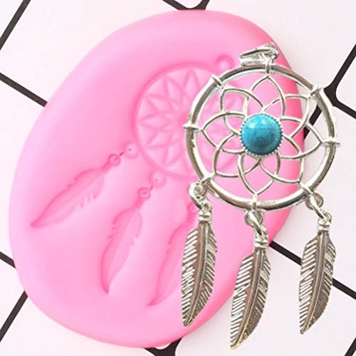 Dreamcatcher Web Silicone Mold for DIY Cupcake Cake Topper Decoration Desserts Ice Cube Jelly Shots Candy Handmade Ice Cream Crystal Pudding Soap Mould Gum Paste Chocolate Fondant Mold