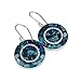 Shades of Blue Gemstone Earrings Unique Round Cluster 925 Sterling Silver with Resin Enamel Coating
