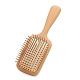 100% Natural Wooden Hair Brush for Women Large Size Good Beech Brush for Long Curly Hair Detangling Paddle HairBrush Stimulate Scalp Help Growth Protect Hair Shine