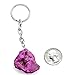1 (One) Pink Half Occo Geode Silver Toned Key Chain - Rock Paradise Exclusive with COA AM19B6-02