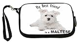 UKBK My Best Friend is a Maltese Dog - Neoprene Clutch Wristlet with Safety Closure - Ideal case for Camera, Cell Phone, Gameboy, Passport, Cosmetics case, Universal Cell Phone Case etc..