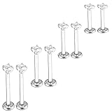 Nicever 16G Stainless Steel Cubic Zirconia Labret Lip Ring Helix Tragus Helix Stud Earrings 6-8 Pieces