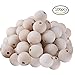 CoscosX 100 Pcs 25mm(1 inch) Natural Round Wood Beads Wooden Color Spacer Beads for Jewelry Making DIY Craft