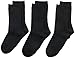Stride Rite Little Boys' 3 Pack Comfort Seam Ribbed Crew, Black/Black/Black, 7-8.5