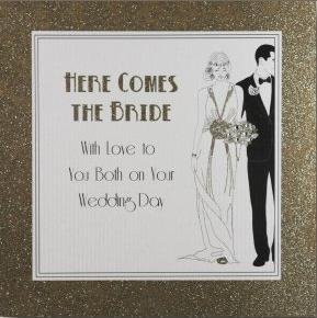 " Here Comes The Bride " Large Handmade Wedding Card - GA31