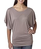 Bella+Canvas Ladies' Flowy Draped Sleeve Dolman Tee - Pebble - L