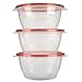 Rubbermaid TakeAlongs Serving Bowl Food Storage Containers, 6.2 Cup, Tint Chili, 3 Count ,Chili Red