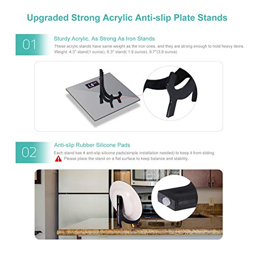 image for Comgrow 10 Pack 4.3 Inch Upgraded Anti-Slip Acrylic Plate Display Stan