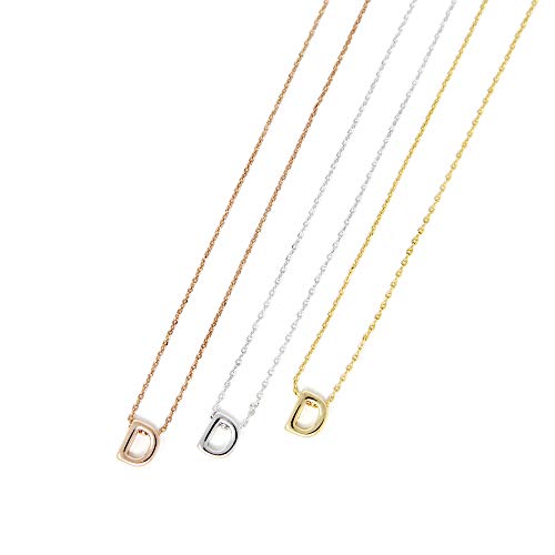 Me Plus Petite Initial Letter Alphabet Pendant Charm Gold Dipped Necklace Gold Silver Rosegold (23 Letters) (D - Silver) - Thumbnail 6