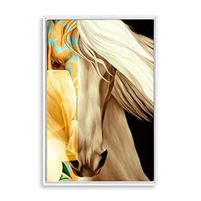 SIGNFORD Framed Canvas Home Artwork Decoration Golden Abstract...