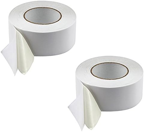 2 Pack Double Sided Carpet Tape 2.5"W For Area Rugs - Keeping Carpets &amp; Rugs in Place, Wood Working &amp; Craft Projects (100ft) By Pretmanns