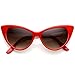 MLC EYEWEAR ® Designer Inspired Super Cat Eye Sunglasses Cherry Red