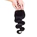 DFX Hair (TM) 8~30 inches 1 Bundle 100g Body Wave Brazilian Virgin Human Hair Extension, Natural Color (4×4 closure free part 10 inches)