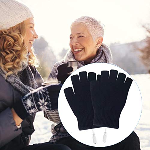 USB Heated Gloves, Heated Fingerless Gloves for Man and Woman, Warm