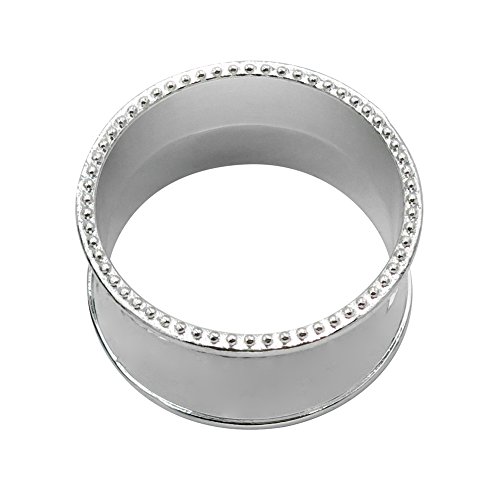 Frjjthchy 6 Pcs Stainless Steel Bead Side Napkin Rings Delicate Serviette Buckles (Silver)