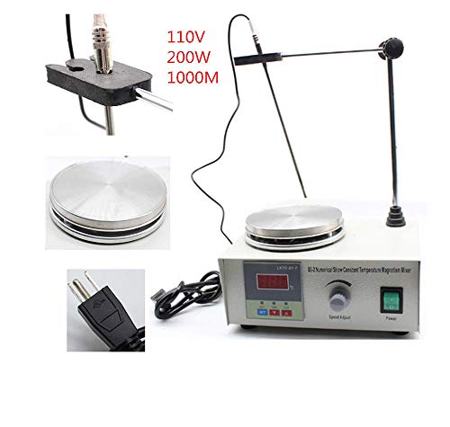 Magnetic Stirrer, Digital Display 85-2 Magnetic Stirrer Laboratory Magnetic Heating Hot Plate Mixer 1000ml 110V (USA Stock)