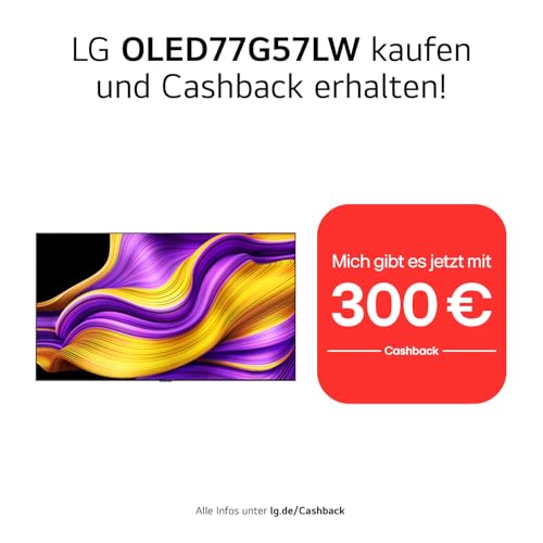 LG OLED77G57LW TV 77 Zoll (195 cm) 4K OLED evo AI TV (α11 Gen2 4K AI Prozessor, webOS 25, 120Hz (VRR bis zu 165Hz)) [Modelljahr 2025] 2