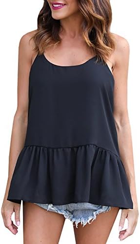 Palster Womens Sexy Sheeveless Loose Swing Backless Tankini Tops