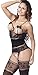 The Victory of Cupid Womens Sexy Fishnet Floral Mesh Bodystockings Bodysuits, Black, One Size