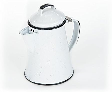 CINSA- Enamelled Steel Coffee Pot with 2 Cups White