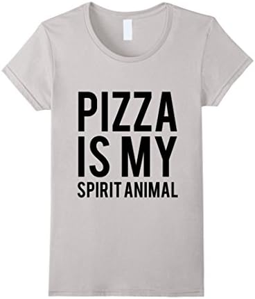 Women's Pizza Is My Spirit Animal T-shirt  Medium Silver