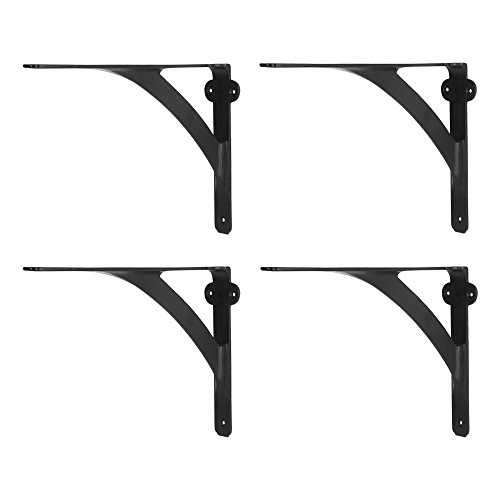 Set of 4 Shelf Brackets 9 7/8 x 7 3/8 Inches Heavy Duty Iron L Brackets
