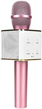 Q7 Portable Wireless Karaoke Microphone with Built-in Bluetooth HIFI Speaker, Handheld MIC Cellphone Karaoke Player for IOS, Android and Karaoke Machine (Home Party, Kids Toy) by BONTEK - Rose Gold