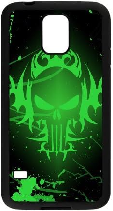 Samsung Galaxy S5 i9600 Phone Case from DBABY, Durable Protective TPU Material Cover, Designed Personalized Pattern with Green Skull With Flames[Pattern-2]