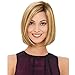 QianBaiHui Blonde Bob Wigs for White Women - Short Straight Hair Wig Natural Looking Synthetic Fashion Wigs with Free Wig Cap (Blonde(mix)) LDS035