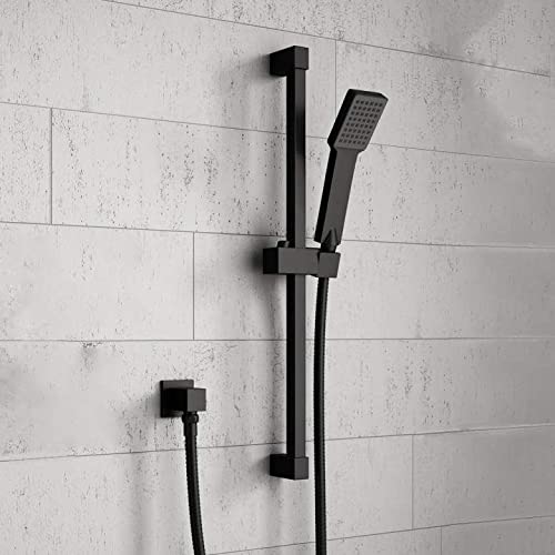 Noir Slide Rail Kit | Square Design | Matt Black Finish | Shower Slide Rail Kit