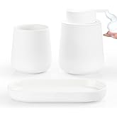 BosilunLife Bathroom Accessories Set 3 pcs (White-Foam)