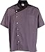 Lightweight Uptown Snap Front Chef Coat, Slate with Black Accent, L