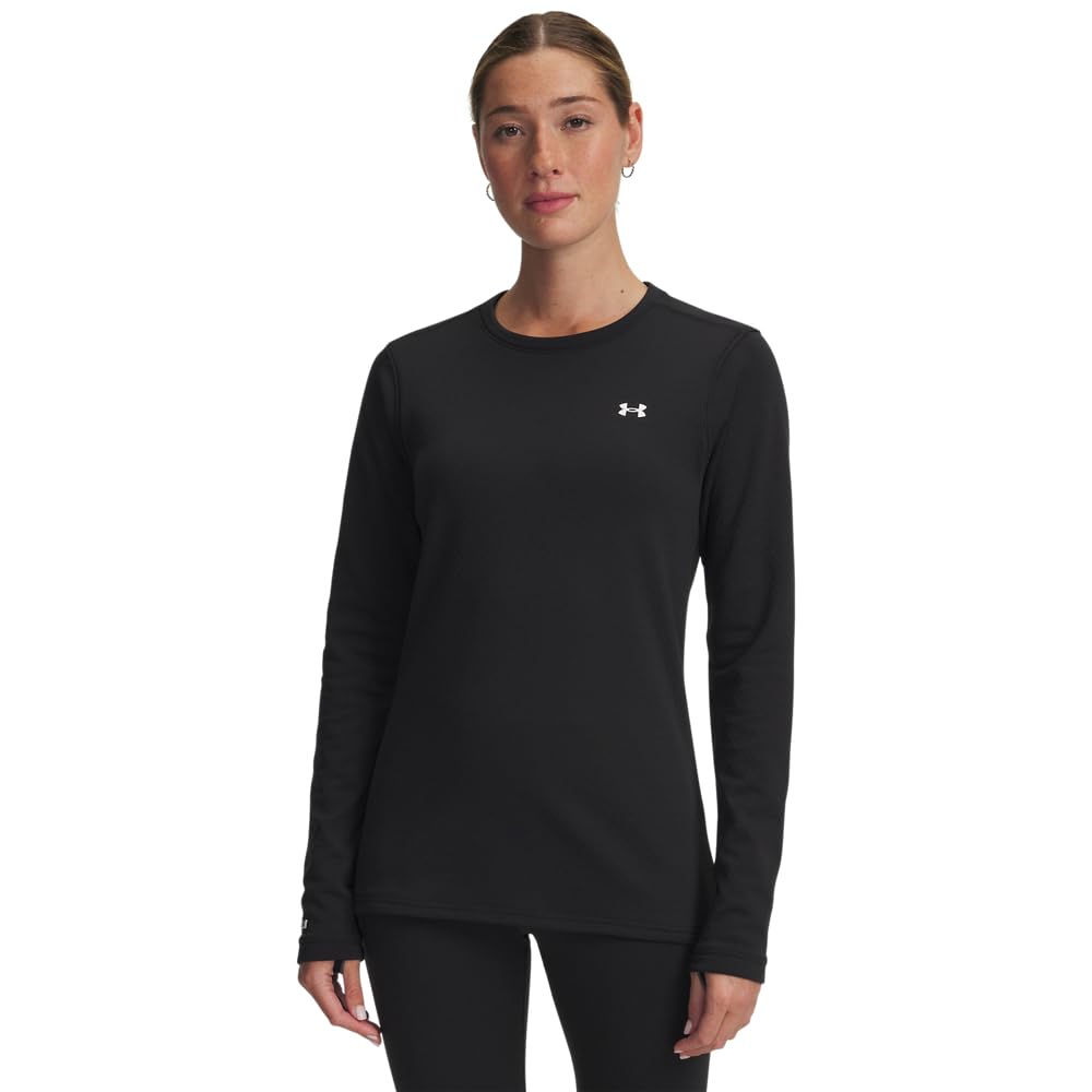 Under Armour Women’s Packaged Base 3.0 Crew, (002) Black / / White, X-Small