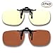 Blue Light Filter Clip On Glasses,Shileded Blue Light Blocking Computer/Gamer Glasses Flip Up Anti Eye Strain UV Protection with Amber Tint Lens-FDA Registered(Yellow+Brown)