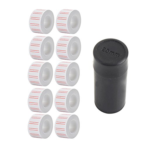 SJPACK 10 Rolls 6000 Price Gun Labels for Mx-5500 Labeller White Pricemarker Stickers (6000 Labels) - Thumbnail 3