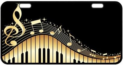 Amazon Com Christmas New Year Car Tag Personalized Piano With Music Notes Strong Aluminum Car License Plate 11 8 X 6 1 Home Kitchen