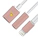 Lightning to 3.5mm Headphone Adapter, Superior Lightning to 3.5mm Audio Jack Adapter + Lightning Charging Port for iPhone 7, iPhone 7 Plus (Rose Gold)