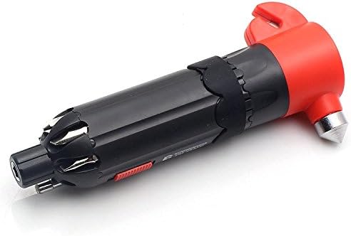 6 in 1 Multi-functional Screwdriver Torch Car Hammer Auto Safety Seatbelt Cutter Glass Window Punch Breaker Emergency Escape Tool LED Torch