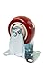 Caster Wheels 2 Swivel Casters 2 Swivel With Brake On Red Polyurethane Wheels 1200 Lbs 3 inch 4 Pack